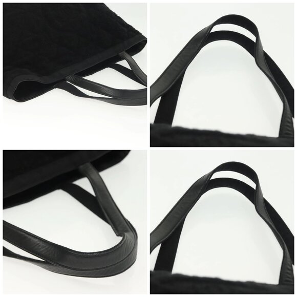 CHANEL Matelasse COCO Mark Tote Bag pile Black Silver CC Auth BA4775 - Picture 16 of 16